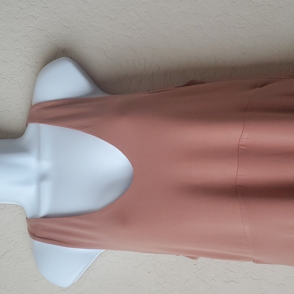 4/$30 Open Edit Sleeveless Scoopneck Tan Mocha Bodycon Dress Size Large - Picture 4 of 12